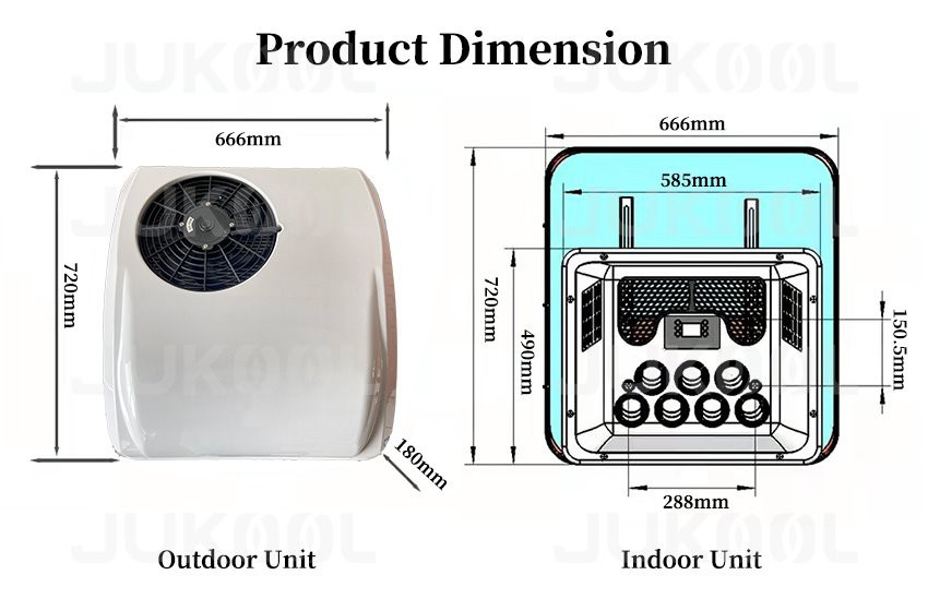 Dimension of 24v AC units for truck Dimension of 24v AC units for truck
